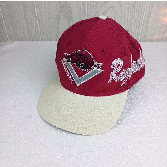 Vintage America Other - Arkansas Razorback Falcon Headwear Embroidered Logo Cap Hat Adjustable Strap.